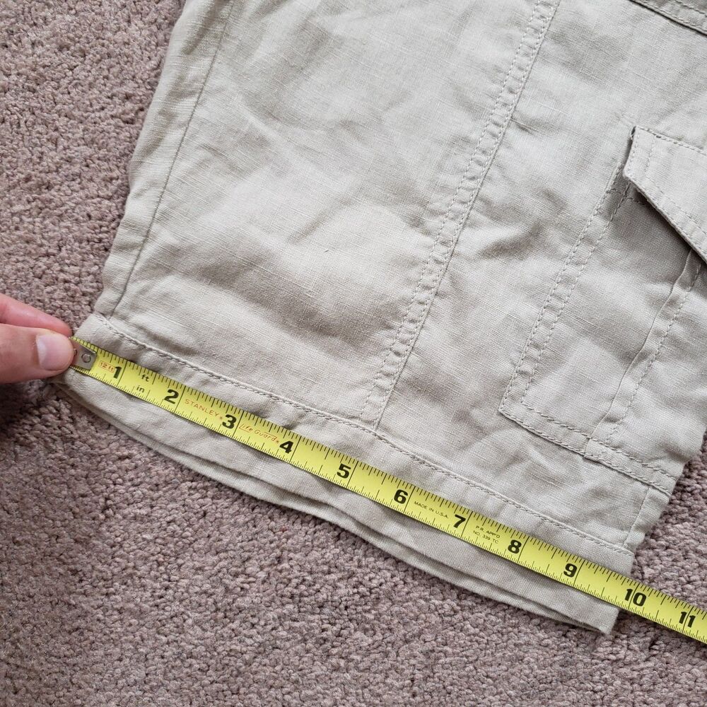 Eileen Fisher Women's Drawstring Organic Linen Cargo Shorts Natural Beige Small - Picture 12 of 13